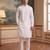Men's white pure cotton woven design ethnic motifs kurta with trousers – trendy festive & wedding wear