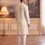 Men's off white jacquard woven design ethnic motifs kurta with trousers – trendy festive & wedding wear