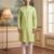 Men's green jacquard woven design ethnic motifs kurta – stylish festive ethnic wear