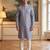 Men's grey jacquard woven design ethnic motifs kurta with trousers – trendy festive & wedding wear