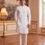 Men's white pure cotton woven design ethnic motifs kurta with trousers – trendy festive & wedding wear