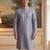 Men's grey jacquard woven design ethnic motifs kurta – stylish festive ethnic wear
