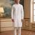 Men's white pure cotton woven design ethnic motifs kurta – stylish festive ethnic wear