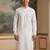 Men's white pure cotton woven design ethnic motifs kurta – stylish festive ethnic wear