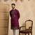 Men's purple silk blend embroidered solid kurta with trousers     trendy festive & wedding wear