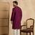 Men's purple silk blend embroidered solid kurta with trousers     trendy festive & wedding wear