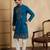 Men's blue silk blend embroidered solid kurta with trousers – trendy festive & wedding wear