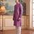 Men's purple jacquard embroidered ethnic motifs kurta with trousers – trendy festive & wedding wear
