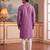 Men's purple jacquard embroidered ethnic motifs kurta with trousers – trendy festive & wedding wear