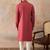 Men's pink silk blend embroidered solid kurta with trousers – trendy festive & wedding wear