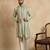 Men's green silk blend embroidered sequin kurta with dupatta – trendy festive & wedding wear
