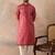 Men's pink silk blend embroidered solid kurta with trousers – trendy festive & wedding wear