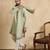 Men's green silk blend embroidered sequin kurta with dupatta – trendy festive & wedding wear