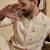 Men's beige linen blend embroidered solid kurta – stylish festive ethnic wear