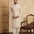 Men's beige linen blend embroidered solid kurta – stylish festive ethnic wear
