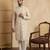 Men's beige linen embroidered solid kurta with trousers – trendy festive & wedding wear