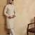Men's beige linen blend embroidered solid kurta – stylish festive ethnic wear