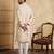 Men's beige linen blend embroidered solid kurta – stylish festive ethnic wear