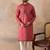Men's pink silk blend embroidered solid kurta – stylish festive ethnic wear