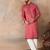 Men's pink silk blend embroidered solid kurta – stylish festive ethnic wear