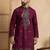 Men's purple silk blend embroidered solid kurta     stylish festive ethnic wear