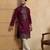Men's purple silk blend embroidered solid kurta – stylish festive ethnic wear