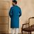 Men's blue silk blend embroidered solid kurta – stylish festive ethnic wear