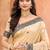 beige with black silk blend woven work traditional saree