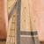 beige with black silk blend woven work traditional saree