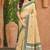 beige with dark green silk blend woven work traditional saree