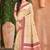 beige with maroon silk blend woven work traditional saree