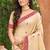 beige with maroon silk blend woven work traditional saree