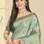 sea green silk blend woven work traditional saree