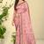 baby pink silk blend woven work traditional saree
