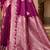 magenta satin woven work traditional saree