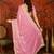 Pink tissue satin embroidered saree with unstitched blouse piece.