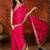 Rani tissue satin embroidered saree with unstitched blouse piece.