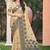 beige with black silk blend woven work traditional saree