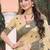 beige with black silk blend woven work traditional saree