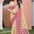 beige with pink silk blend woven work traditional saree