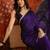 Purple tissue satin embrellished saree with unstitched blouse piece.