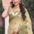 beige with green silk blend woven work traditional saree