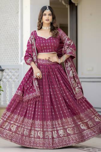 Designer Foil Printed Lehenga Choli Set 
