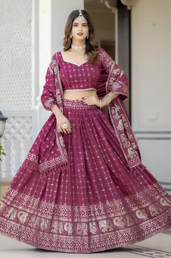 Designer Foil Printed Lehenga Choli Set 