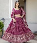 Designer Foil Printed Lehenga Choli Set 