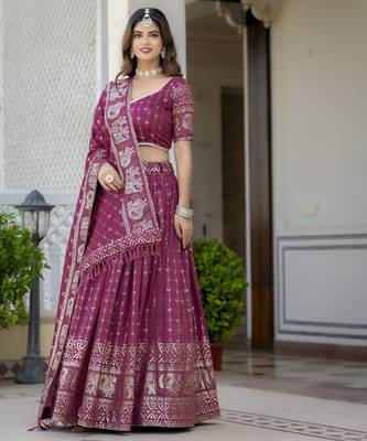 Designer Foil Printed Lehenga Choli Set  2
