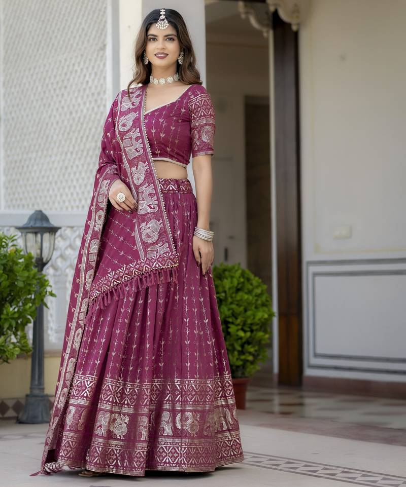 Designer Foil Printed Lehenga Choli Set 