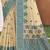 beige with teal blue silk blend woven work traditional saree