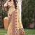 beige with wine silk blend woven work traditional saree