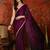 Wine tissue satin embrellished saree with unstitched blouse piece.